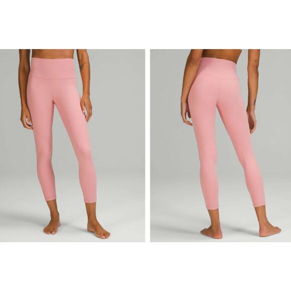 Lululemon Align High Rise Pink Puff Activewear Buttery Leggings Women Sz 8 - Picture 2 of 14